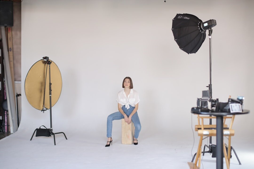 model posing for camera